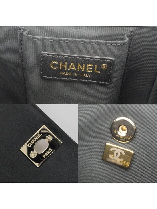 Chanel Dumas Backpack Black Champagne Gold Quilted Lambskin main image 10